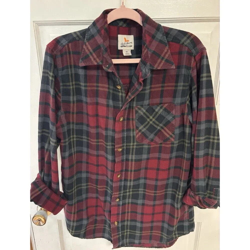 Johnny Cash Upcycled Flannel Shirt Unisex Size Mens Medium Long Sleeve Buttonup - Picture 4 of 8